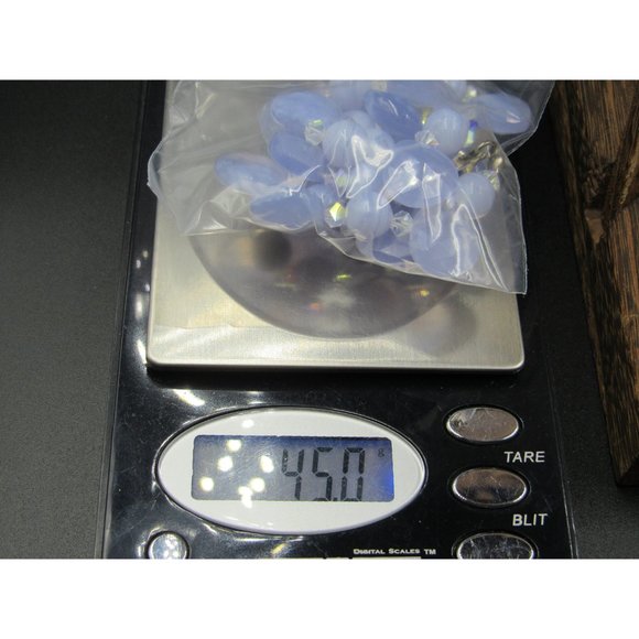 16" Sterling Silver Blue Lace Agate And Faux Stone Necklace Vintage Minimalist - Picture 7 of 7